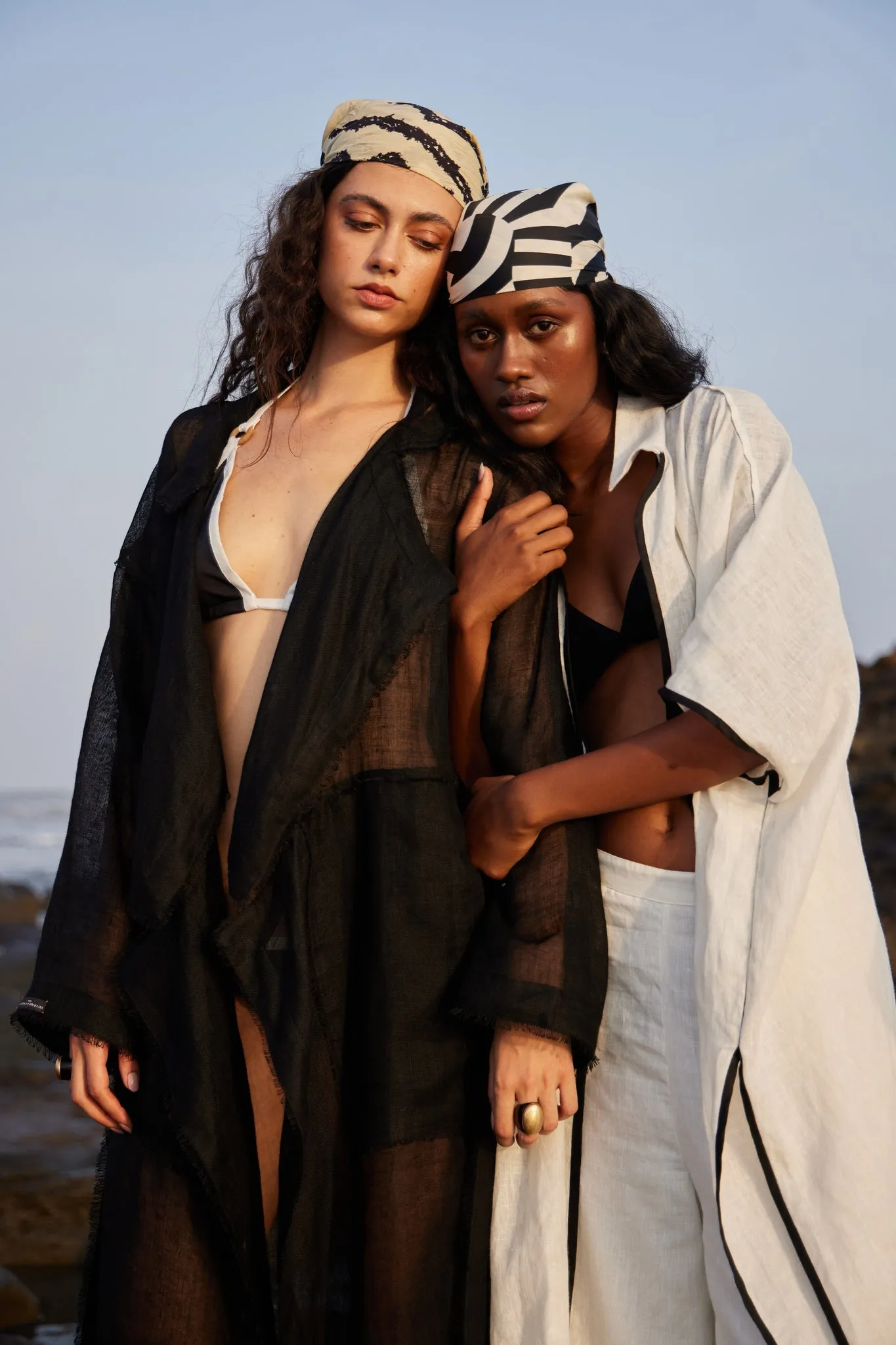 Black Linen Trench