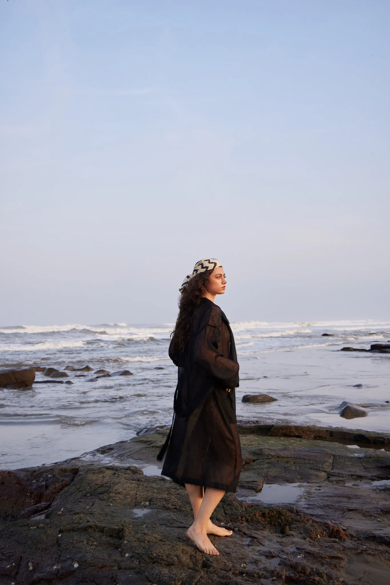 Black Linen Trench