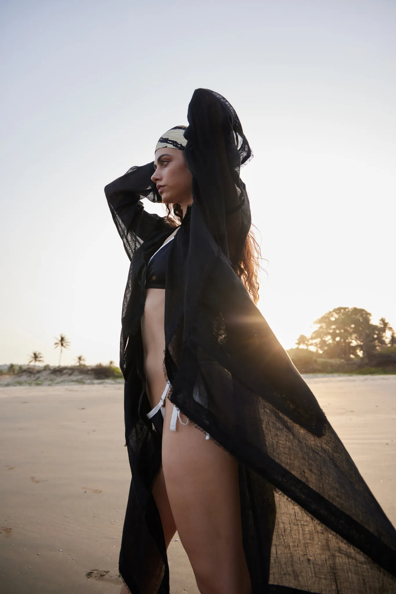 Black Linen Trench