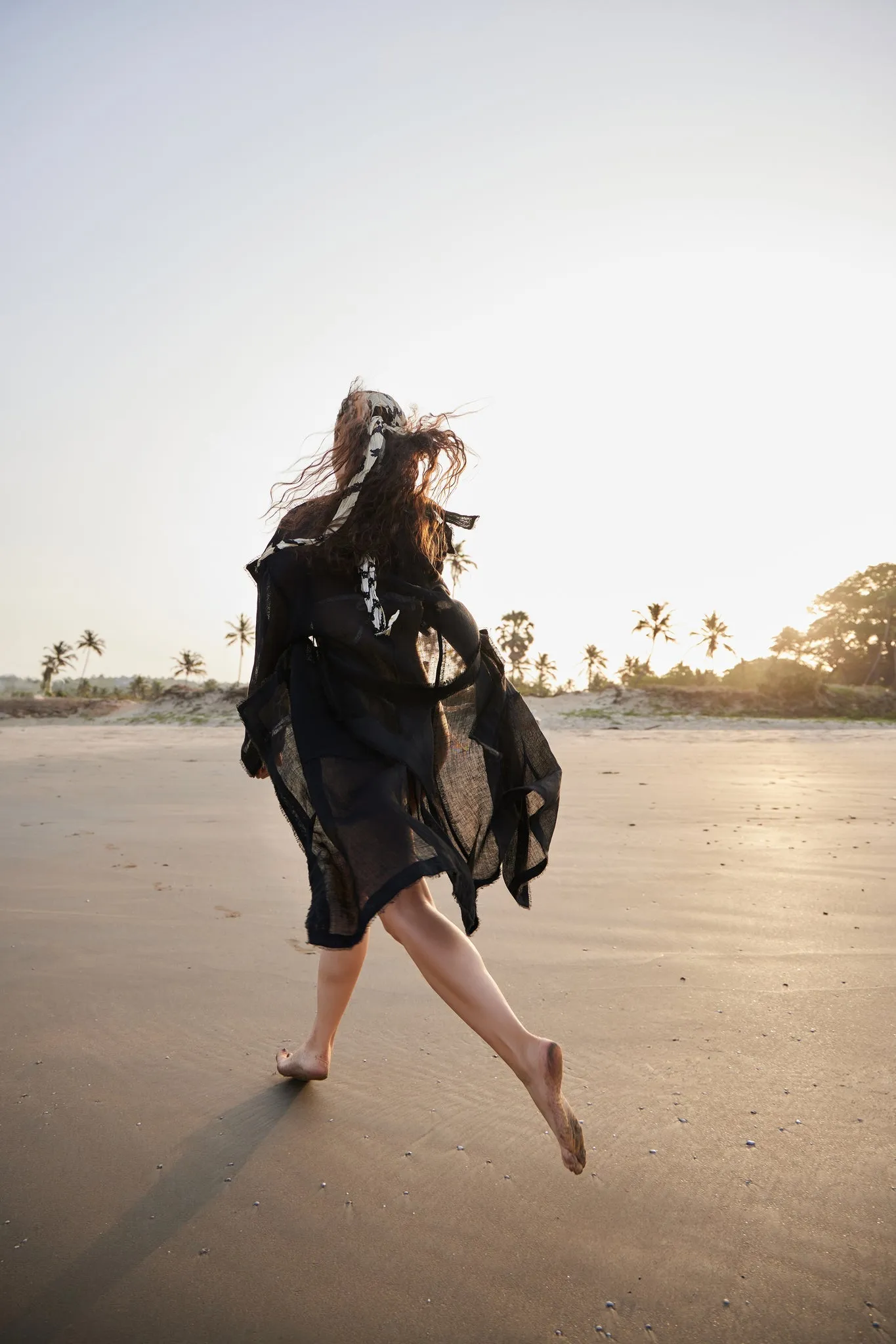 Black Linen Trench