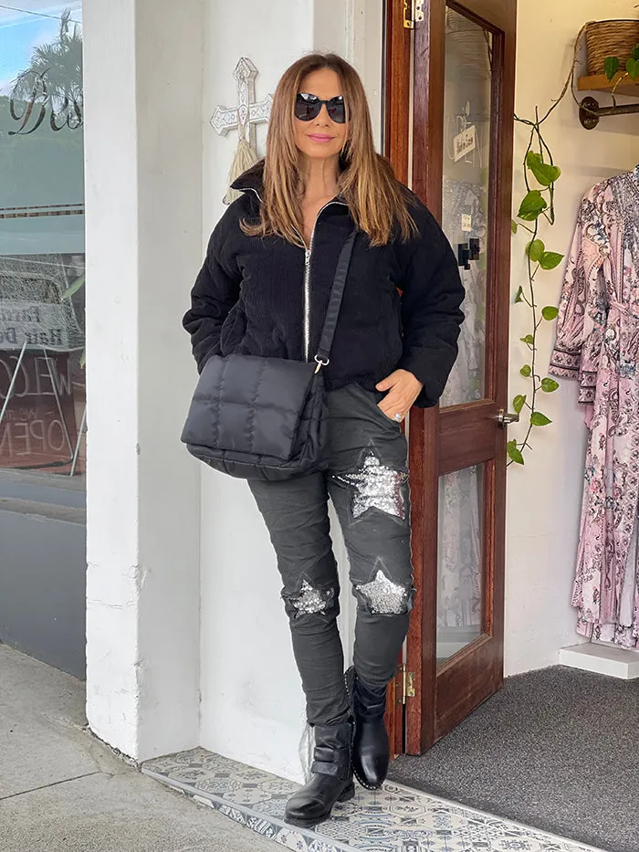 Black Star Sequin Joggers