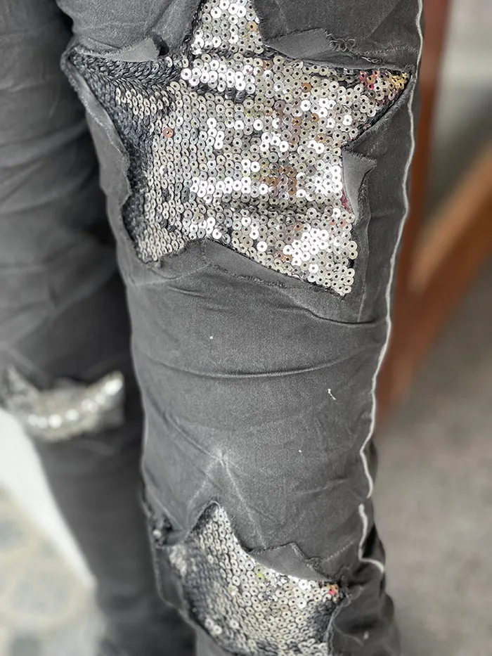 Black Star Sequin Joggers