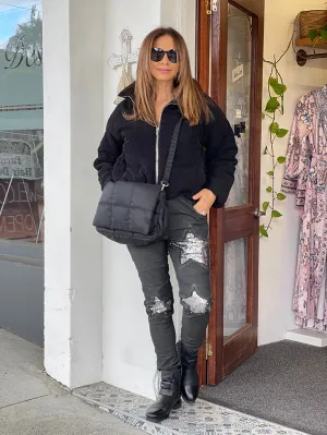 Black Star Sequin Joggers