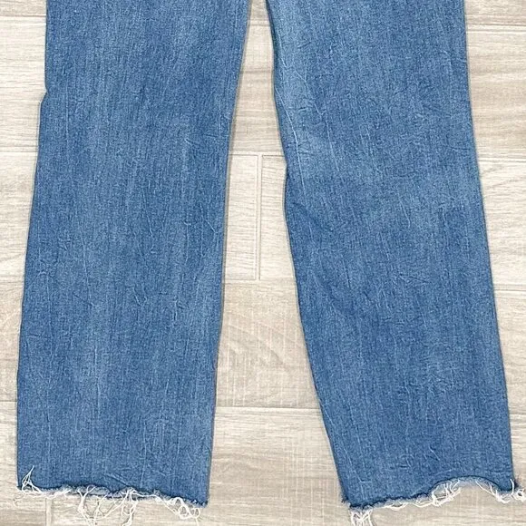 Blank NYC The Franklin Ribcage Wide Leg Distressed Jeans in Sunset Rider Size 27