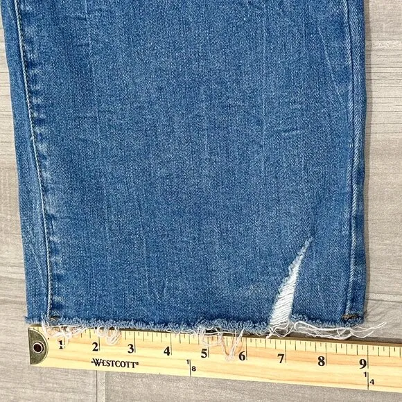 Blank NYC The Franklin Ribcage Wide Leg Distressed Jeans in Sunset Rider Size 27