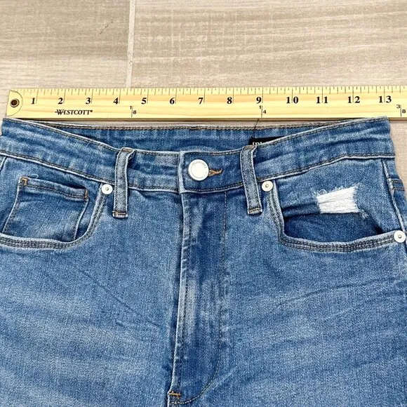 Blank NYC The Franklin Ribcage Wide Leg Distressed Jeans in Sunset Rider Size 27