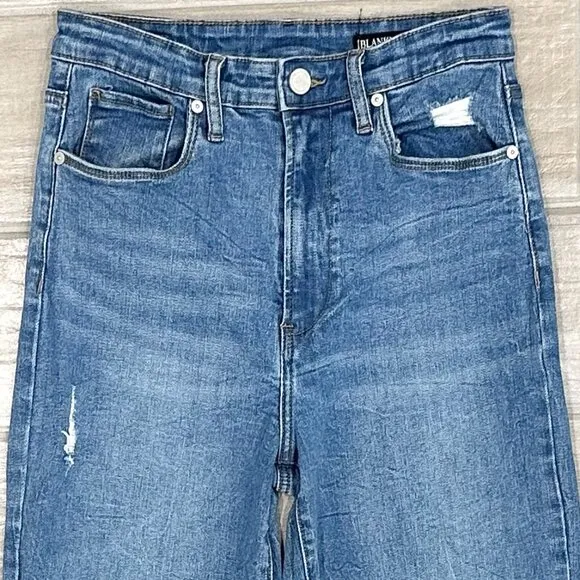 Blank NYC The Franklin Ribcage Wide Leg Distressed Jeans in Sunset Rider Size 27