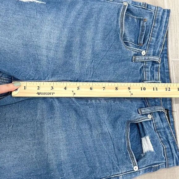 Blank NYC The Franklin Ribcage Wide Leg Distressed Jeans in Sunset Rider Size 27