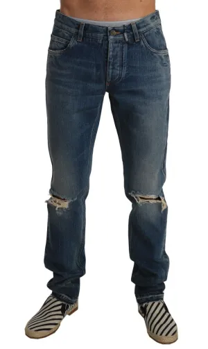 Blue Denim Ripped Regular Jeans  Pants