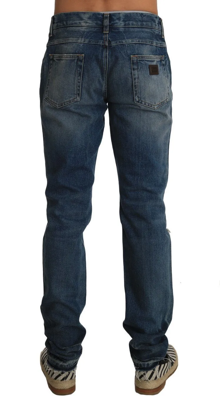 Blue Denim Ripped Regular Jeans  Pants