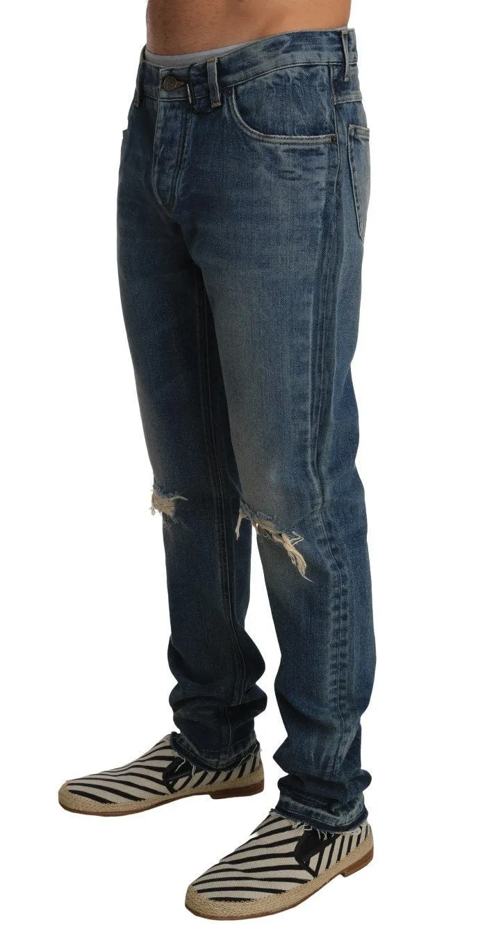Blue Denim Ripped Regular Jeans  Pants