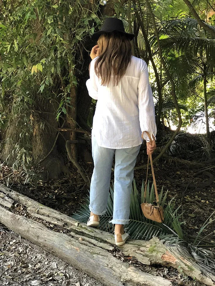 Boyfriend Leopard Patch Ripped Jeans