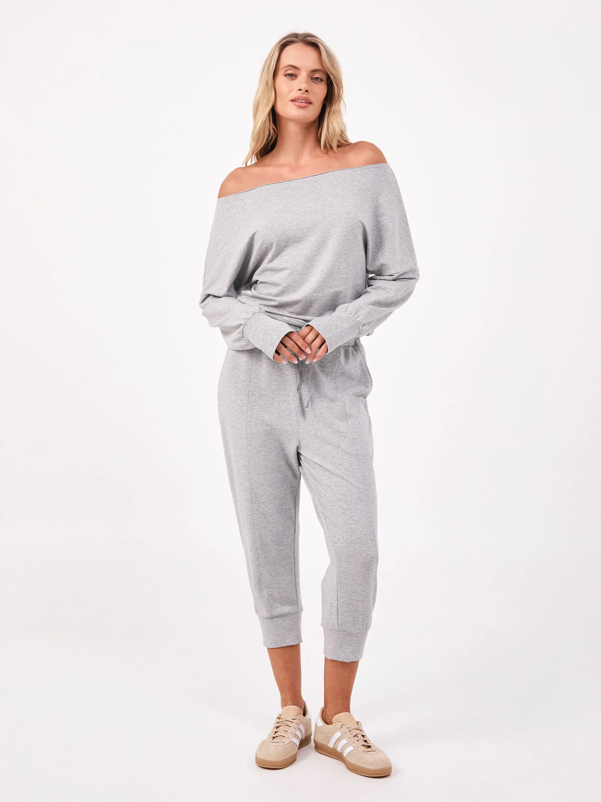 Breeze French Terry Cropped Jogger - Melange Grey