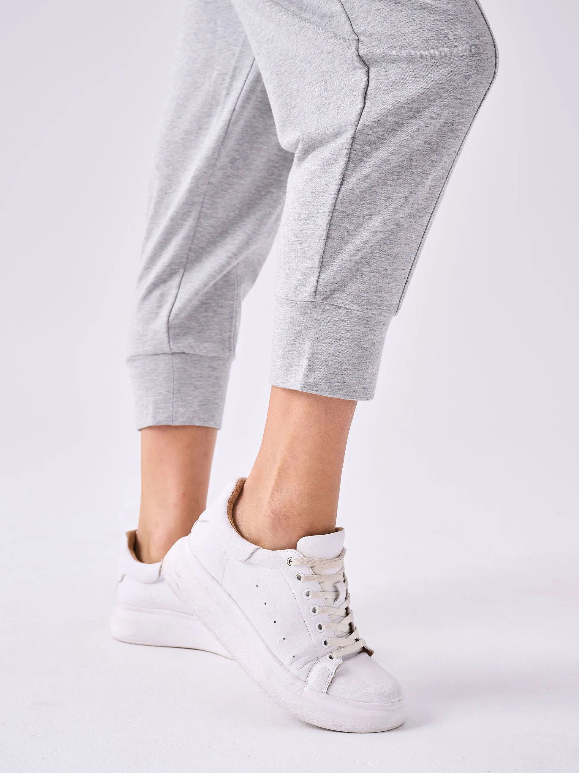 Breeze French Terry Cropped Jogger - Melange Grey