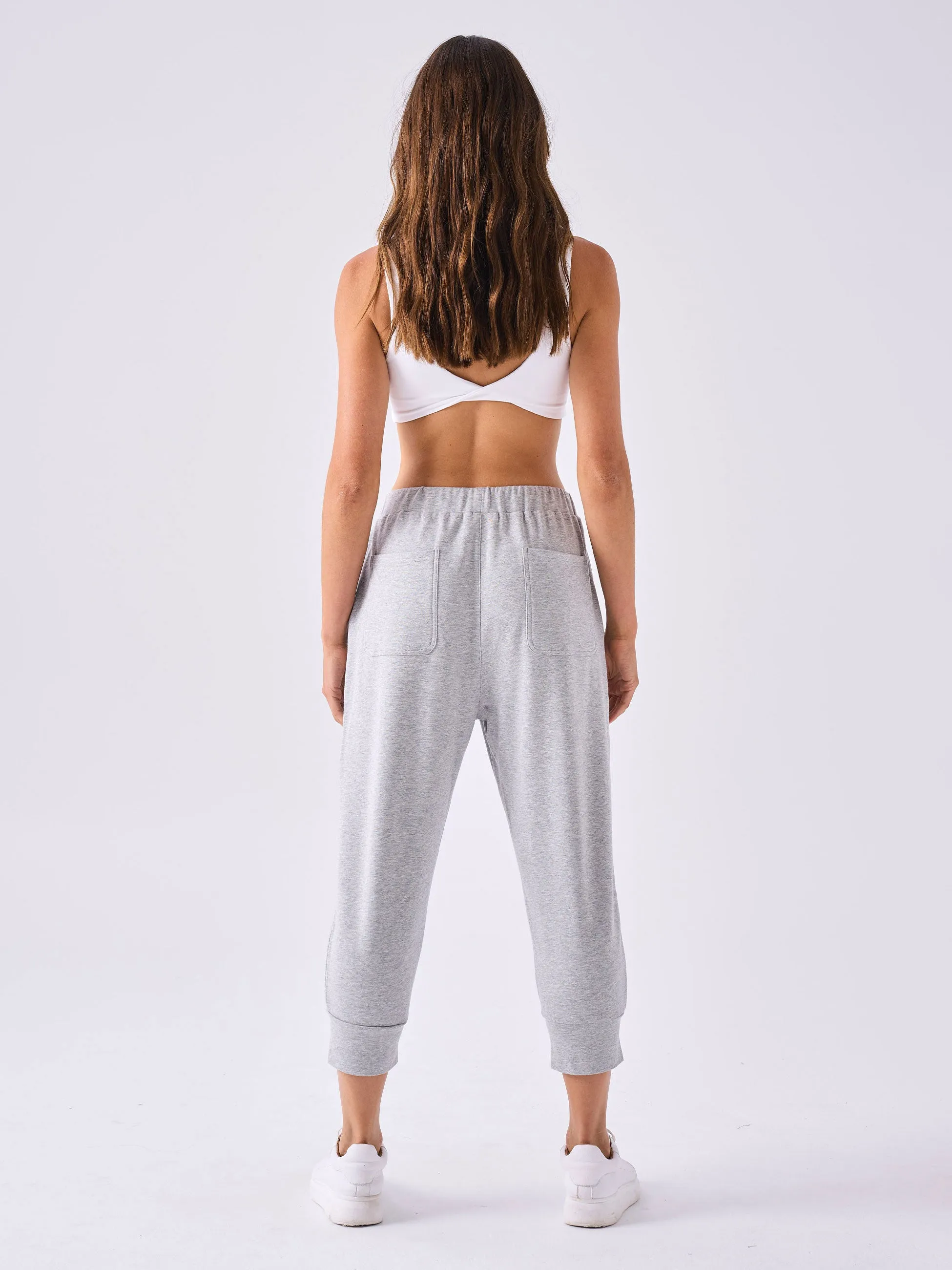 Breeze French Terry Cropped Jogger - Melange Grey