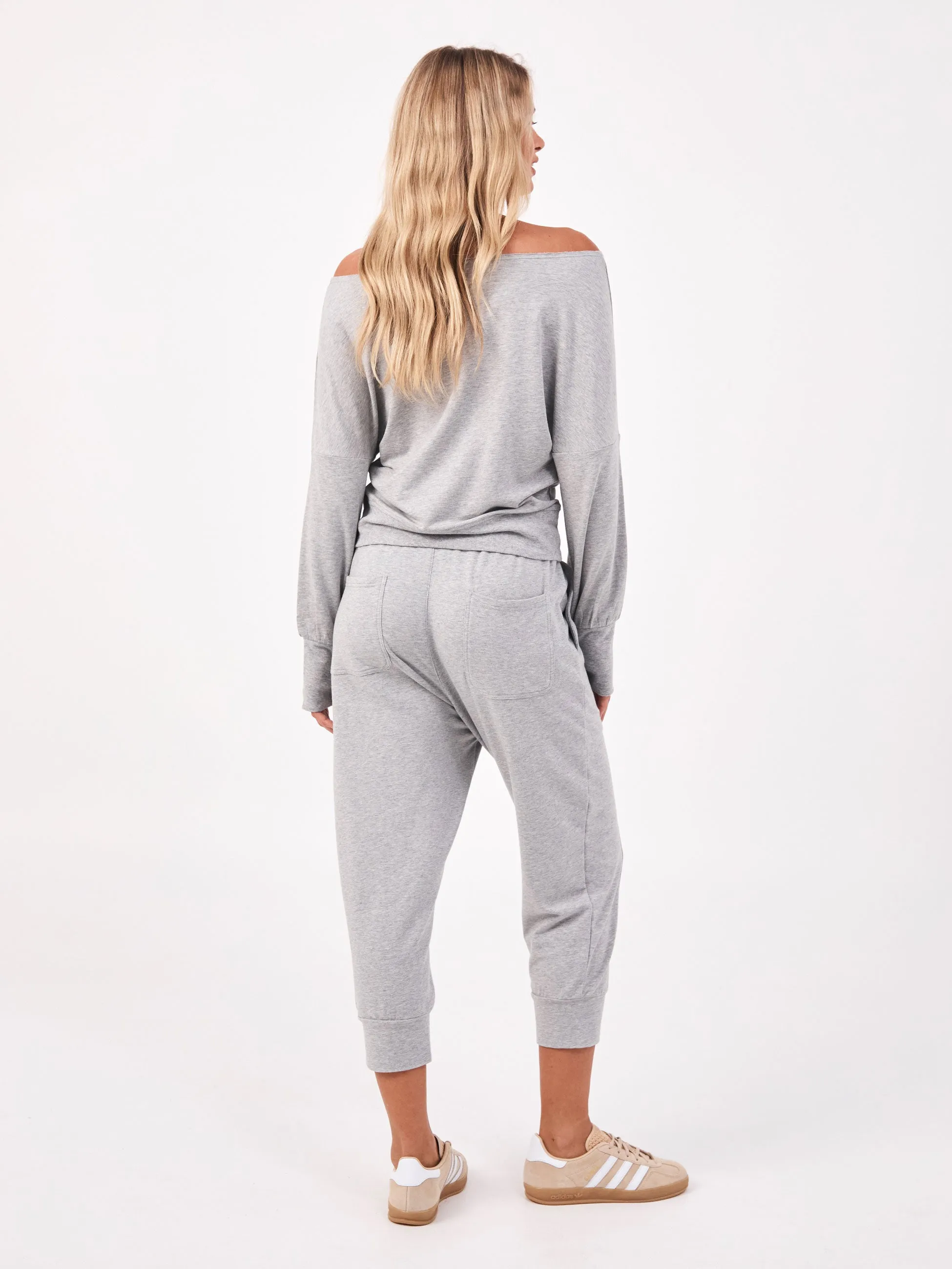 Breeze French Terry Cropped Jogger - Melange Grey