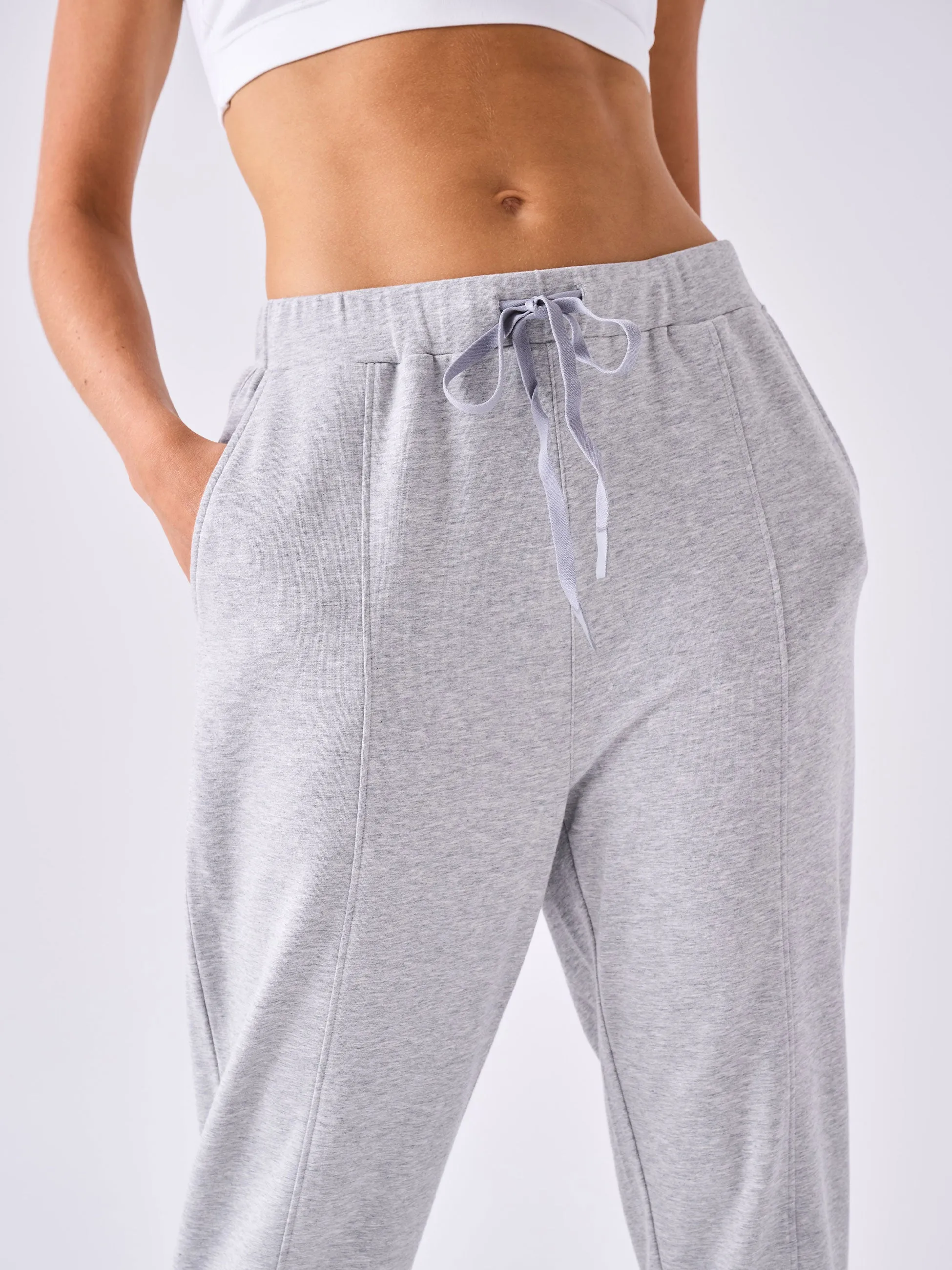 Breeze French Terry Cropped Jogger - Melange Grey