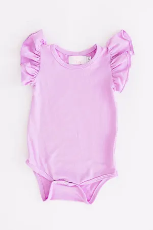Bright Lilac S/S Flutter Bodysuit