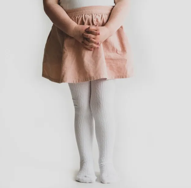 Cable Knit Tights | White
