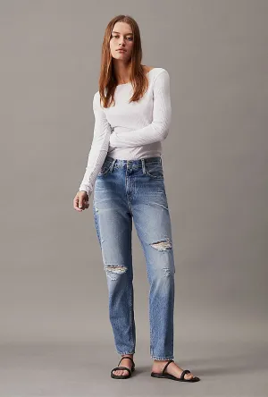 CALVIN KLEIN RIPPED MOM JEANS