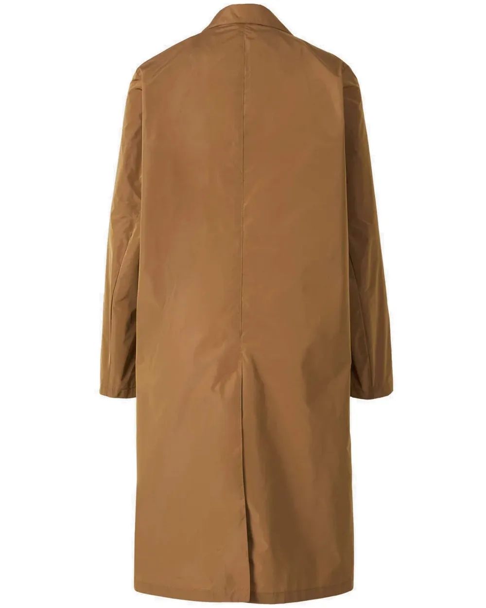 Camel Techno Taffeta Single Button Trench Coat