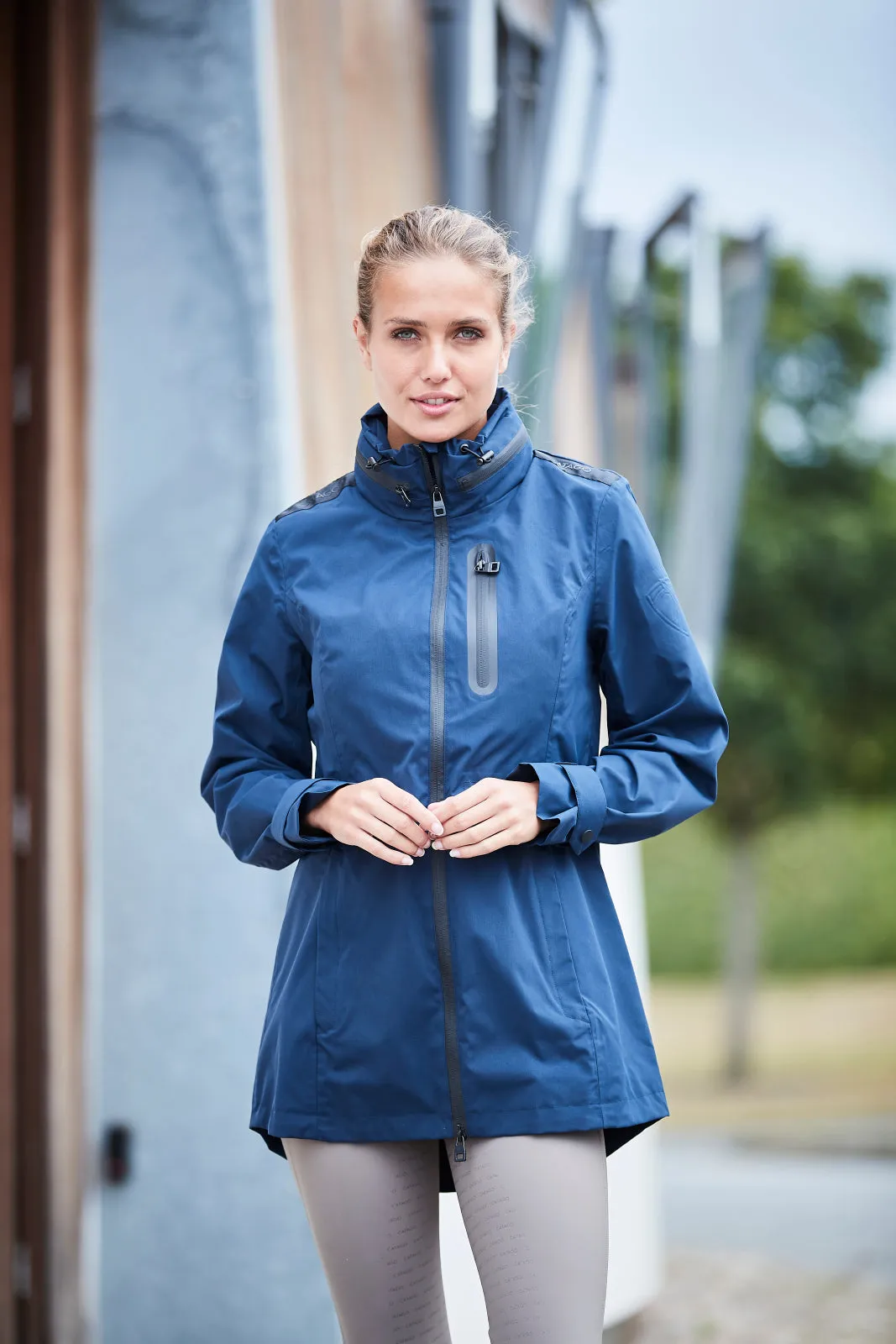 Catago Ladies Navy Roy Waterproof Trench Coat