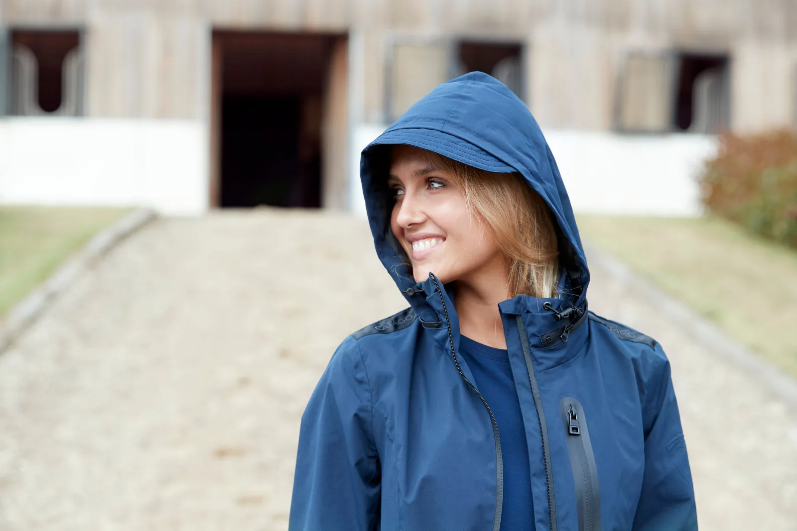 Catago Ladies Navy Roy Waterproof Trench Coat