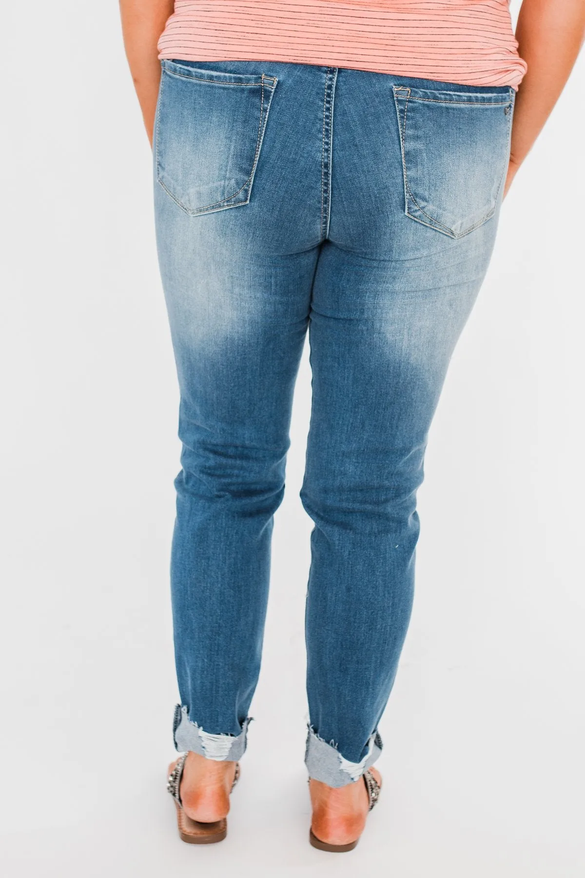C'est Toi Distressed Button Fly Skinnies- Medium Emily Wash