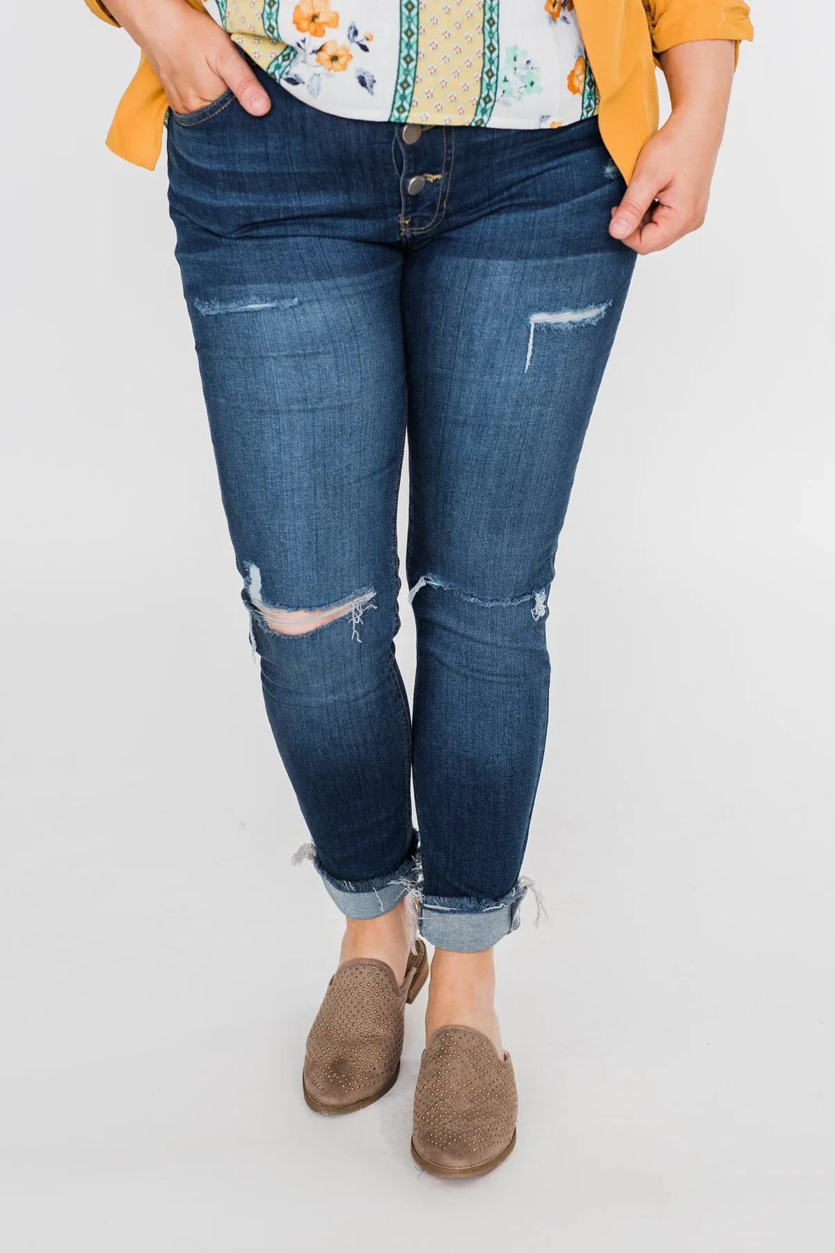 C'est Toi Distressed Skinny Jeans- Jade Wash