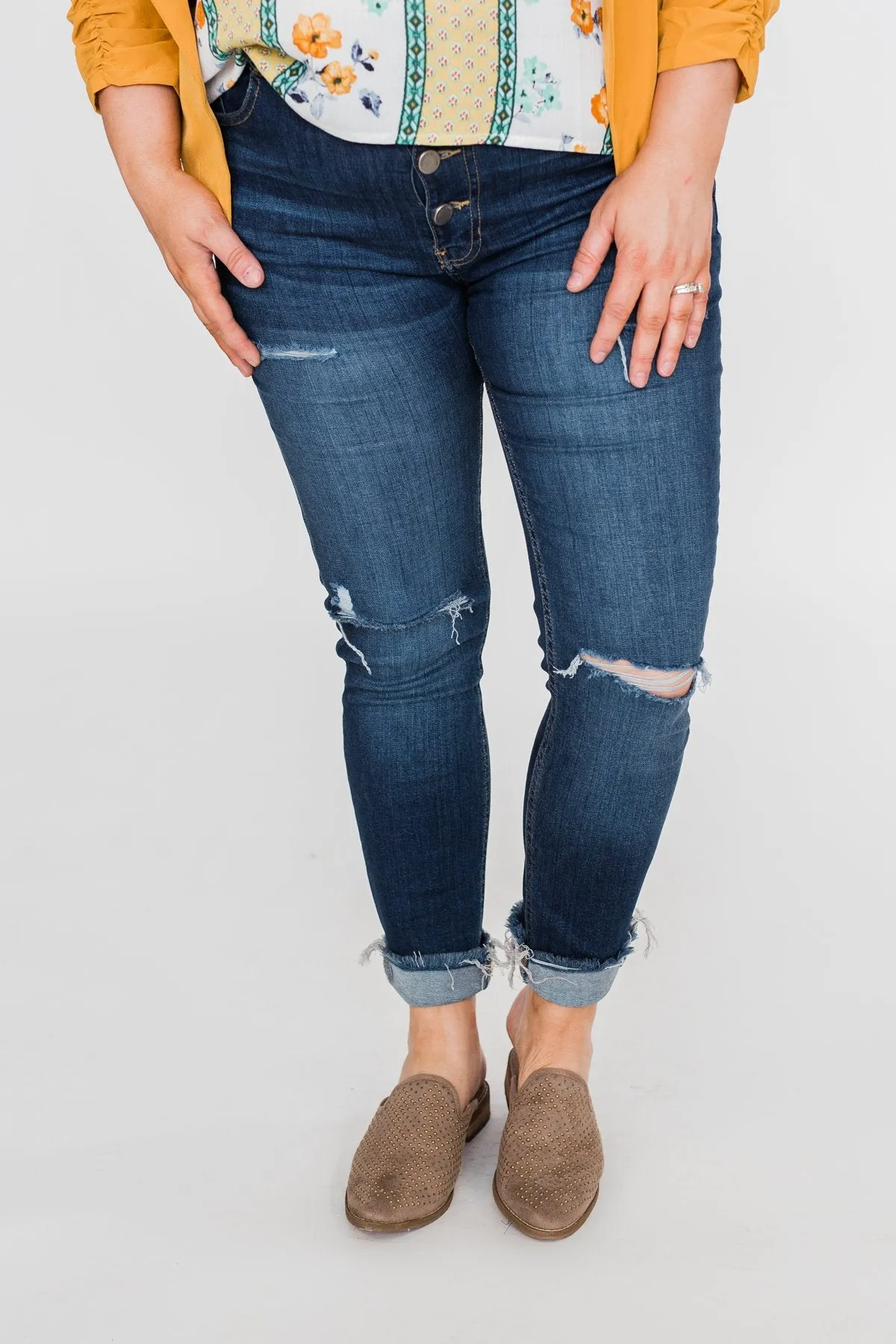 C'est Toi Distressed Skinny Jeans- Jade Wash