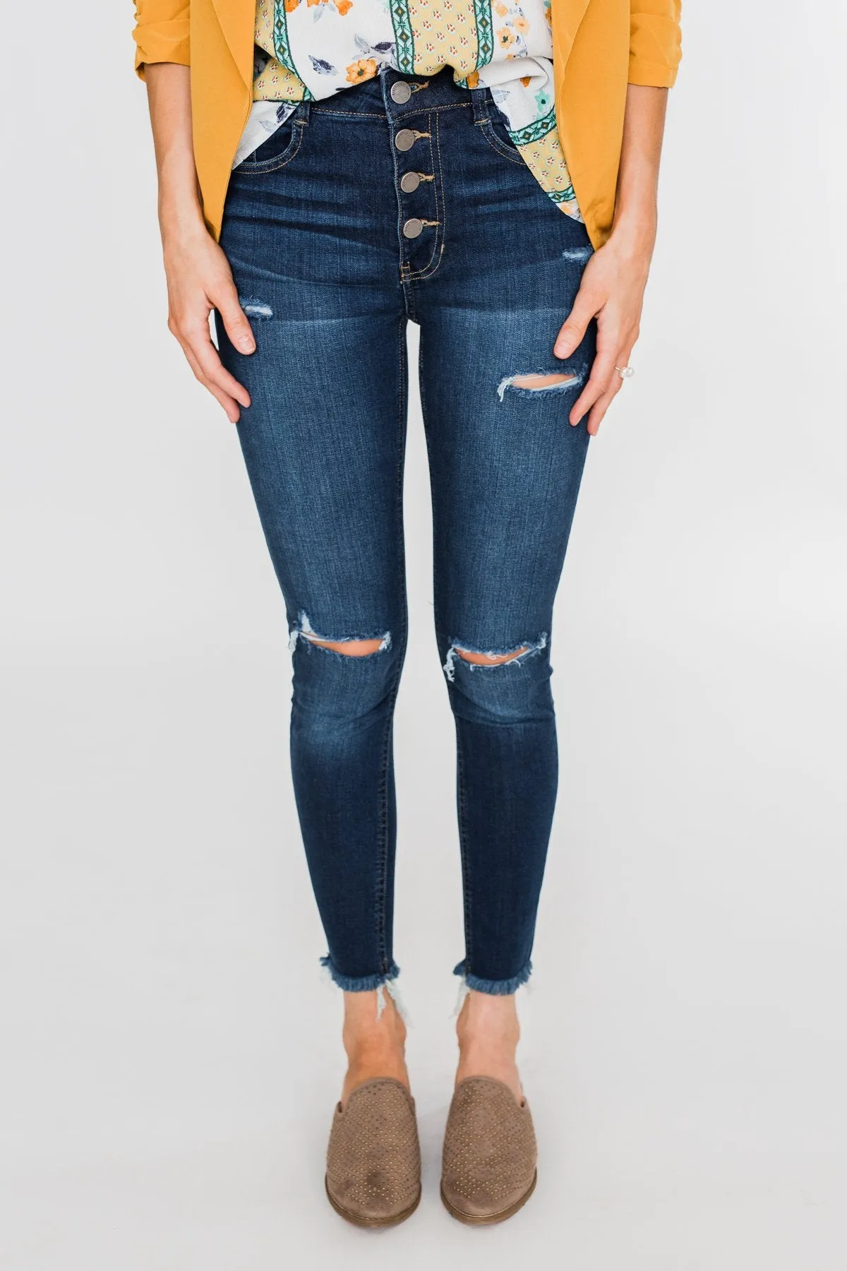 C'est Toi Distressed Skinny Jeans- Jade Wash