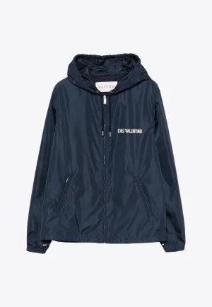 Chez Logo Print Windbreaker Jacket