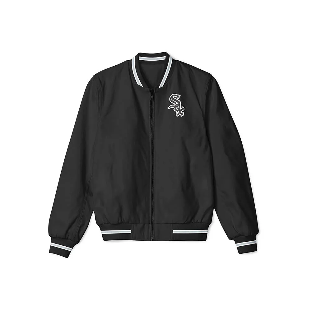Chicago White Sox Black Bomber Jacket – Sleek Lightweight Outerwear with Classic Team Logo