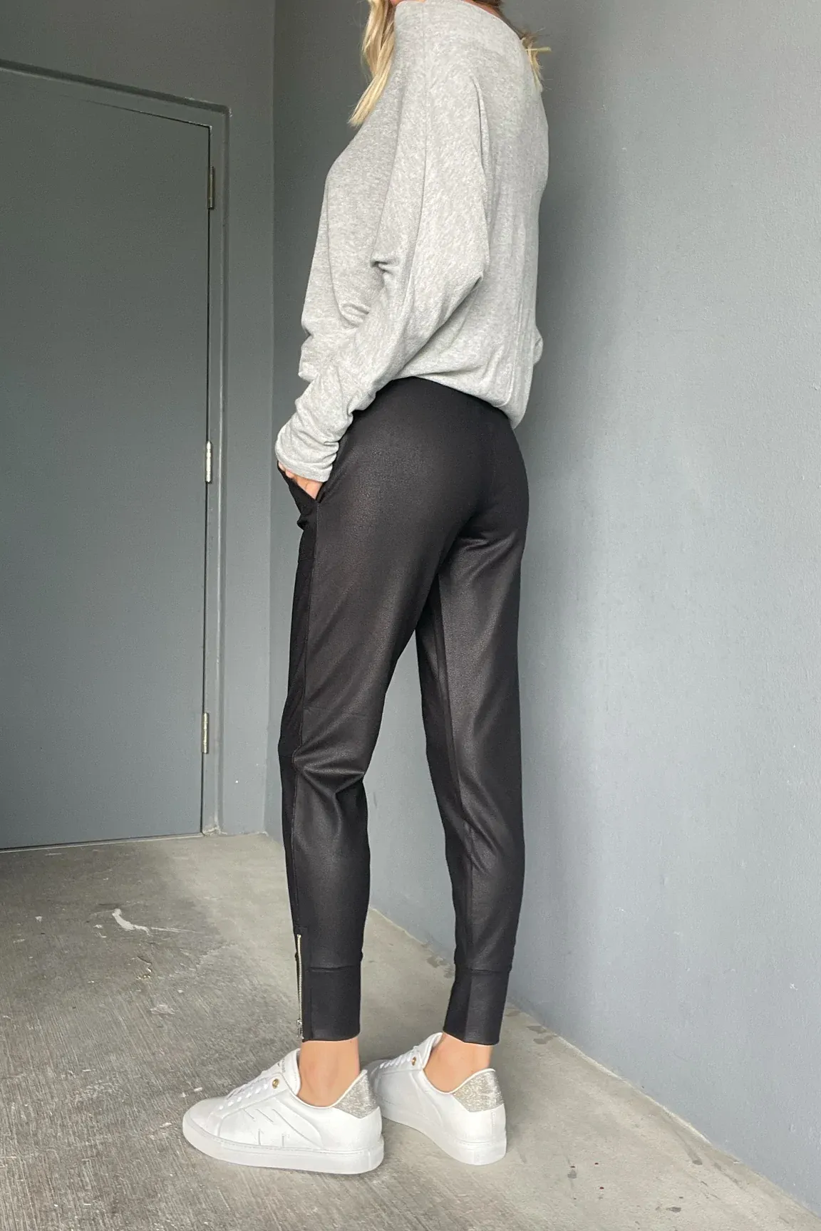 Coated Zip Jogger
