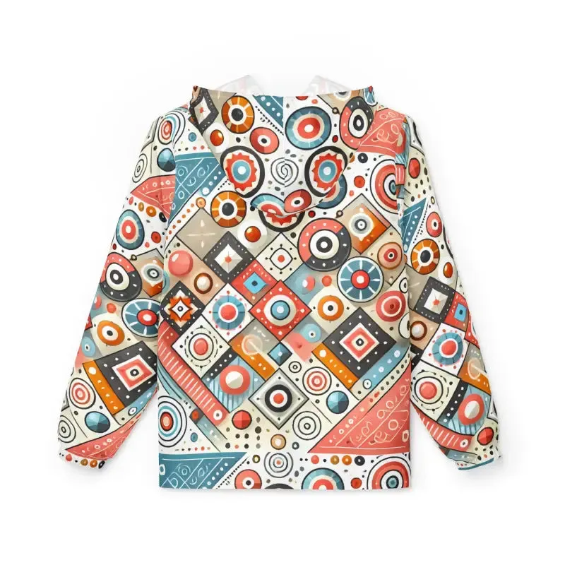 Colorful Abstract Geometric Windbreaker Jacket Kids