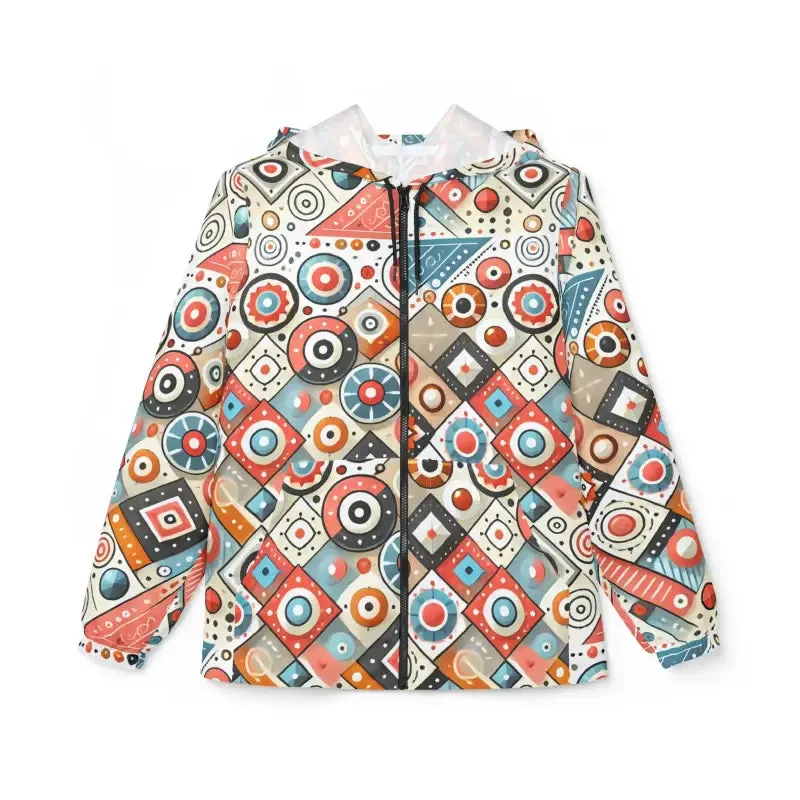 Colorful Abstract Geometric Windbreaker Jacket Kids