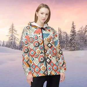 Colorful Abstract Geometric Windbreaker Jacket Kids
