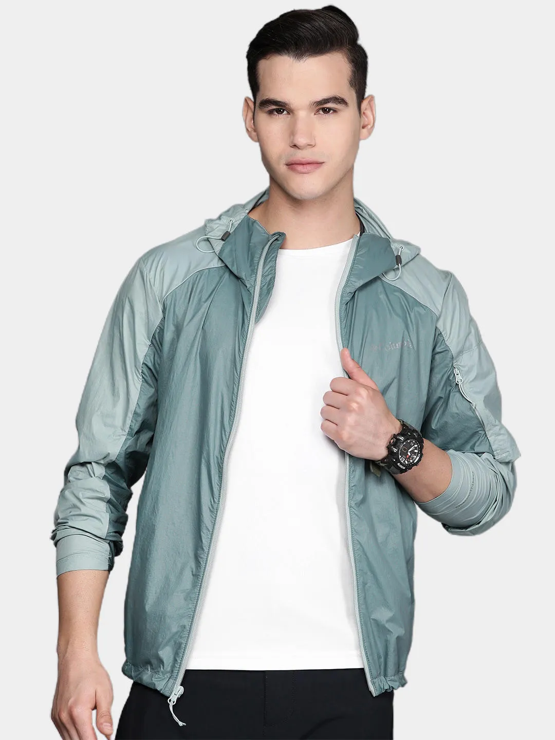 Columbia Men Green Loop Trail Windbreaker Rain Jacket