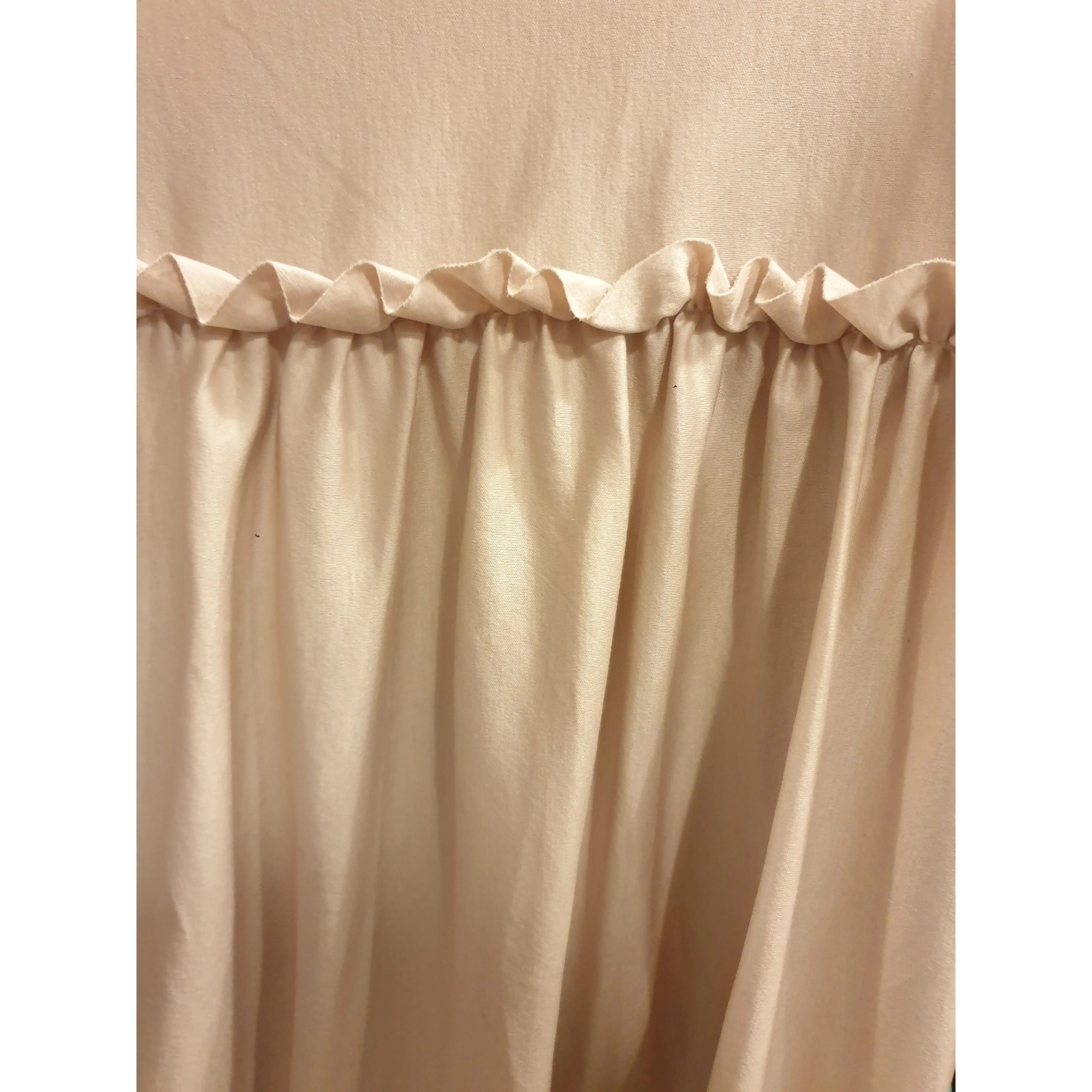 Cos pink pre-owned fancy tee shirt dress with pockets and lovely front frill detail size L (best fits 14)