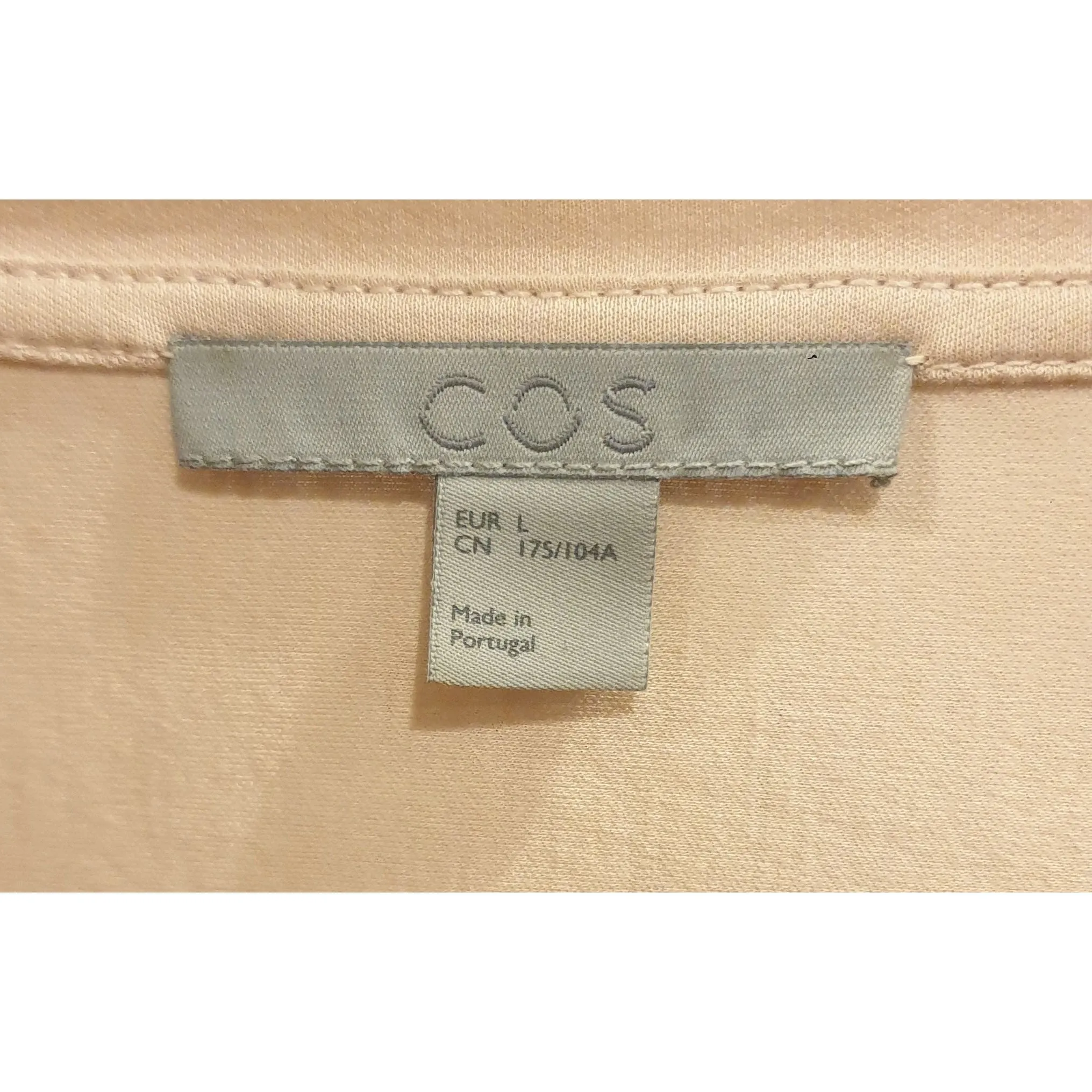 Cos pink pre-owned fancy tee shirt dress with pockets and lovely front frill detail size L (best fits 14)