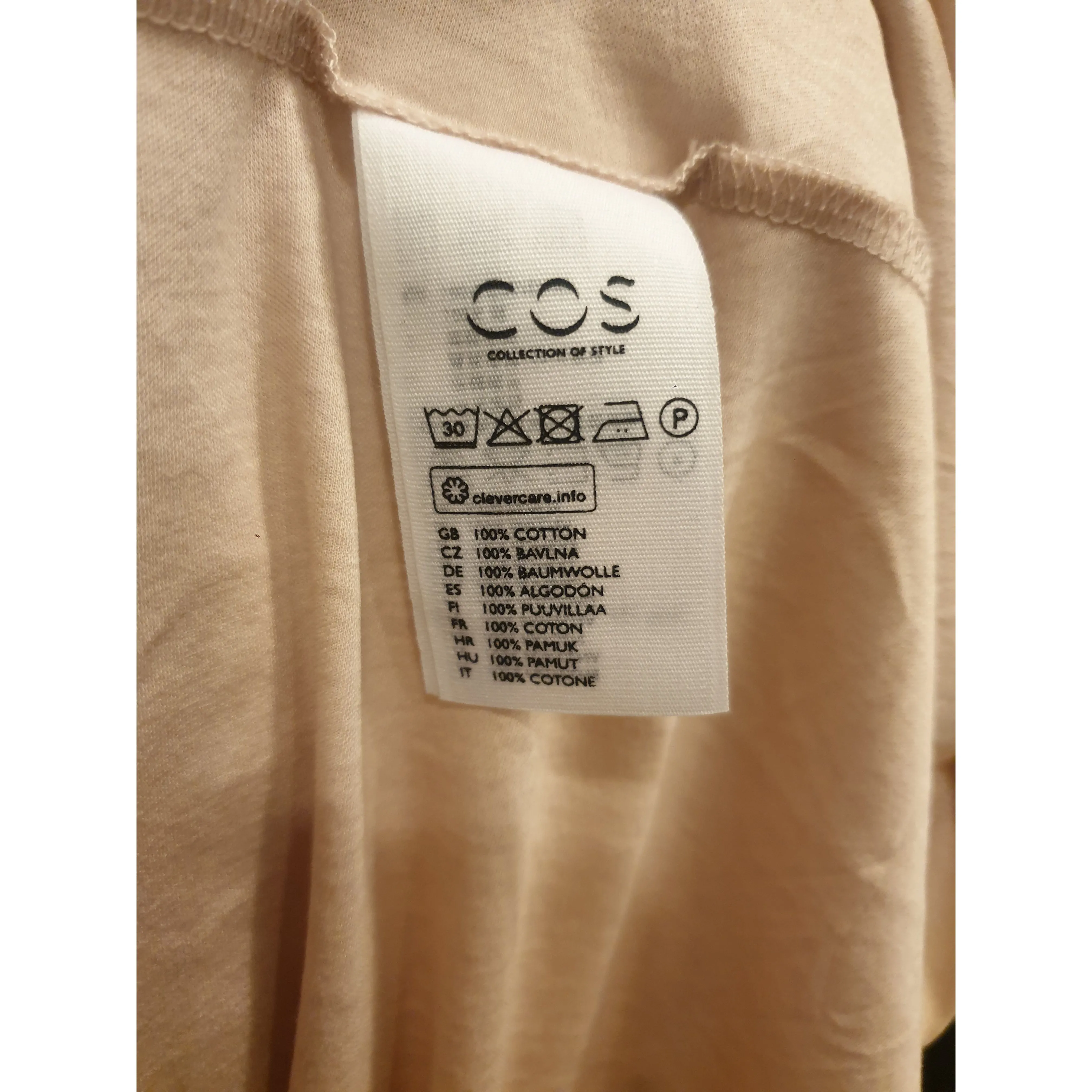 Cos pink pre-owned fancy tee shirt dress with pockets and lovely front frill detail size L (best fits 14)