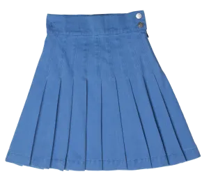 CREW KIDS ROYAL BLUE DENIM PLEATED SKIRT