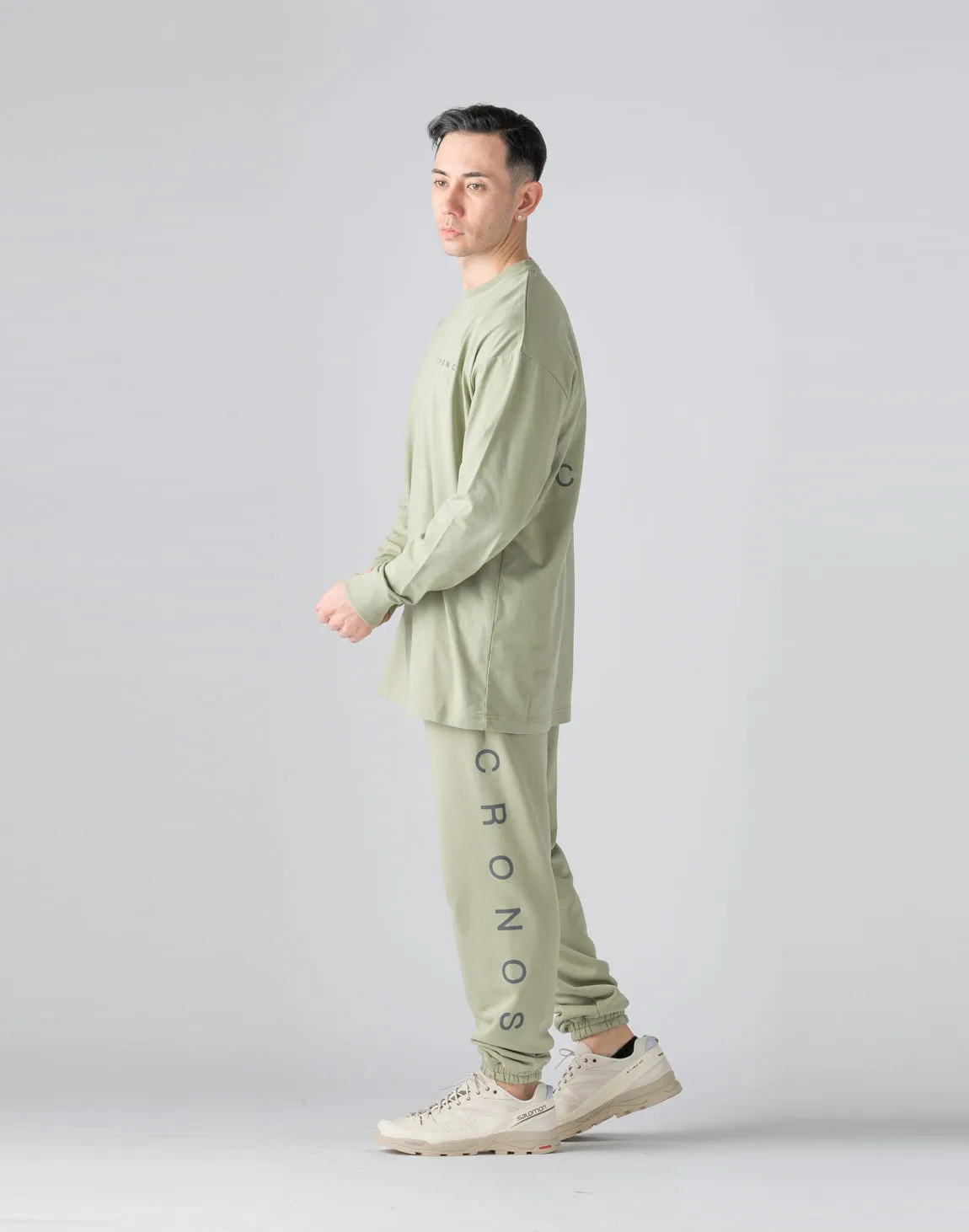 CRONOS Reflector Print Sweat Long Pants【SAGE】