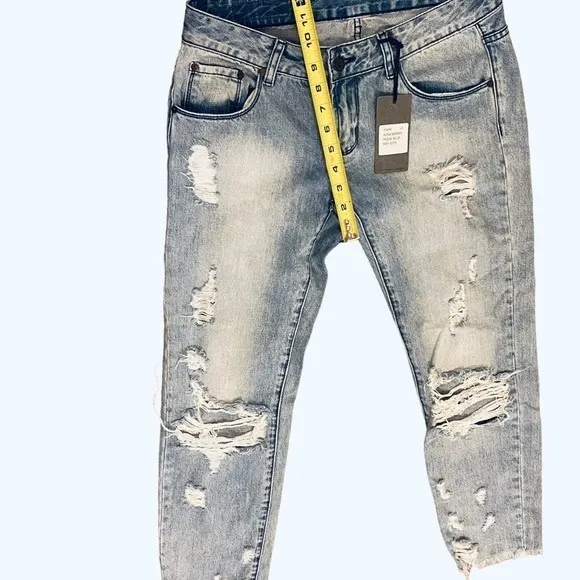 Denim CoLab Saltwater &amp; Song Distressed Avoca Skinnies Jeans #3A40 Size 11