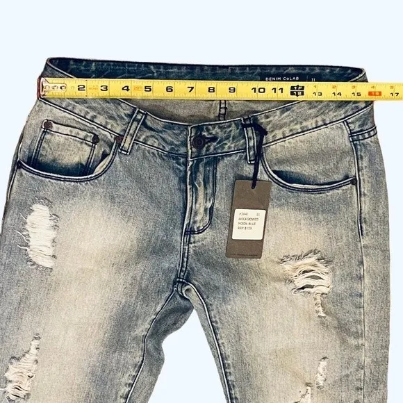 Denim CoLab Saltwater &amp; Song Distressed Avoca Skinnies Jeans #3A40 Size 11