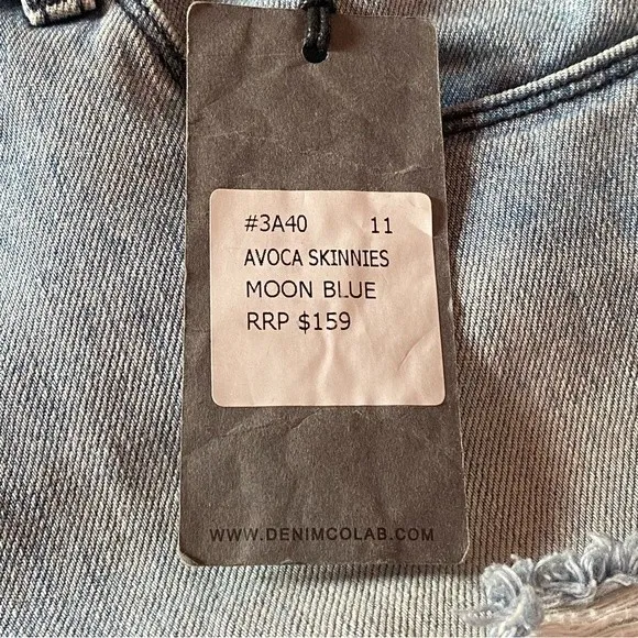 Denim CoLab Saltwater &amp; Song Distressed Avoca Skinnies Jeans #3A40 Size 11