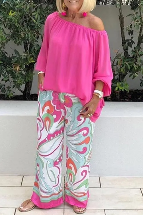 Dew Shoulder Bat T Shirt Pants Set