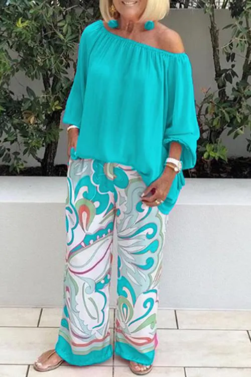 Dew Shoulder Bat T Shirt Pants Set