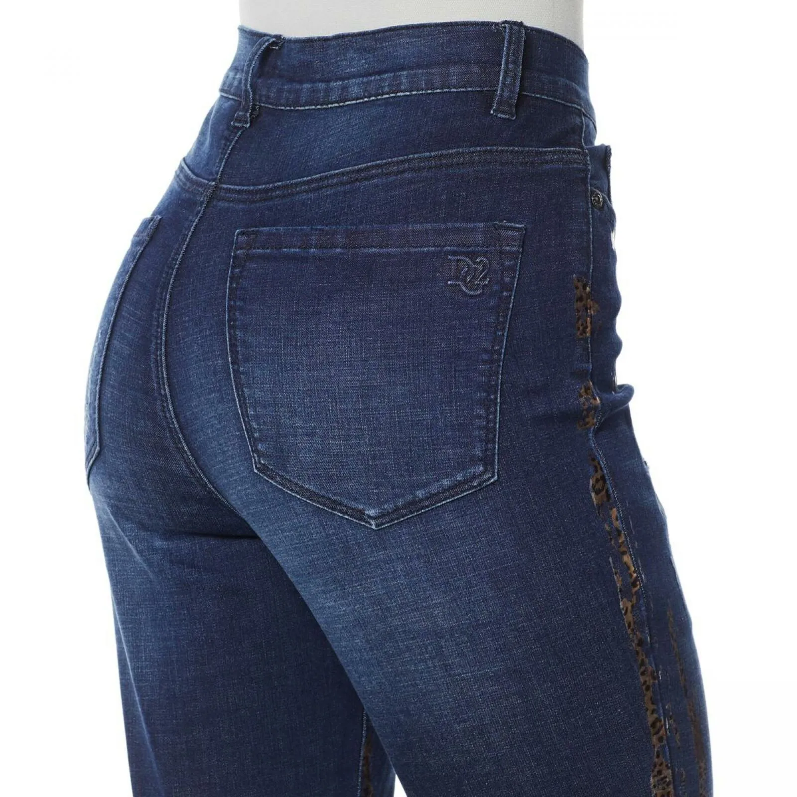DG2 by Diane Gilman Women's Destructed Crosshatch Denim Skinny Jeans