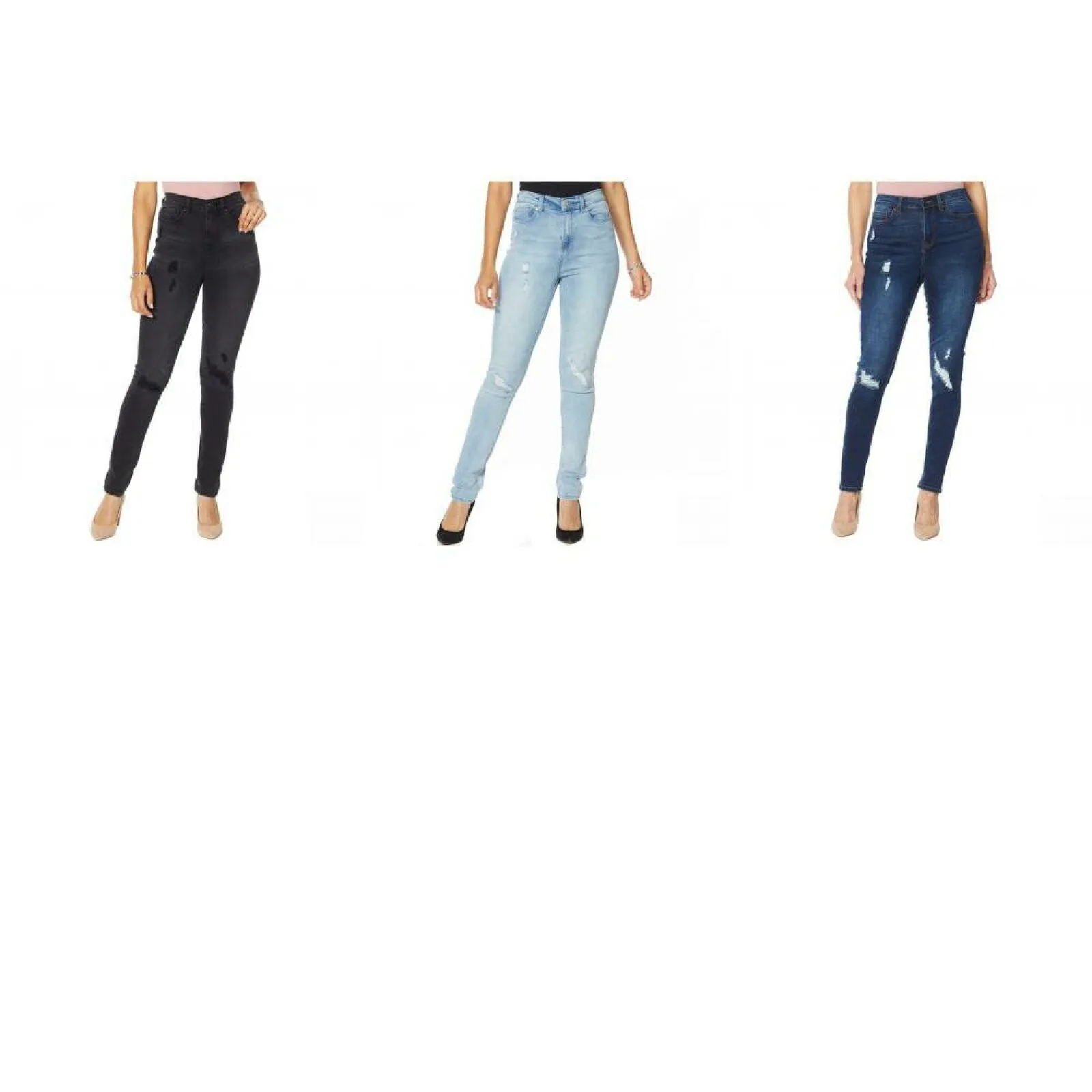 DG2 by Diane Gilman Women's Virtual Stretch Destructed Skinny Jeans